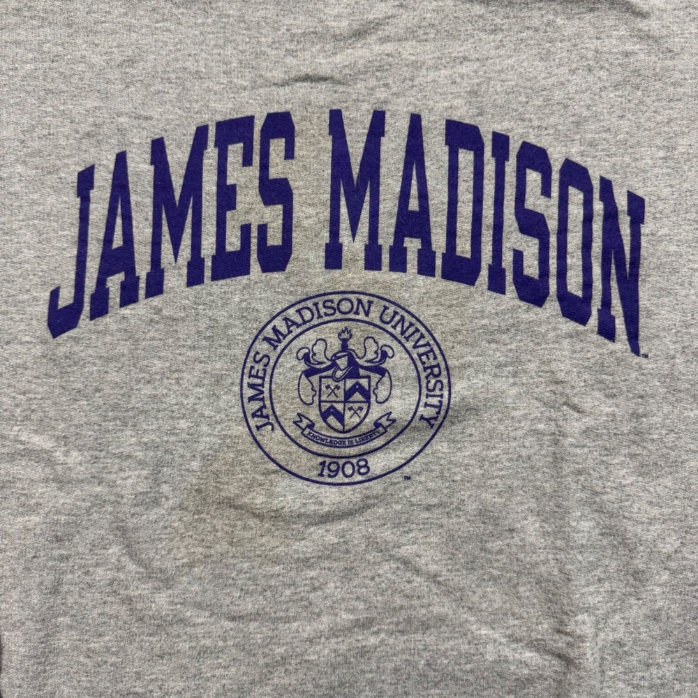 Champion James Madison University JMU Sweatshirt Gray Large Pullover Crewneck - Picture 3 of 11